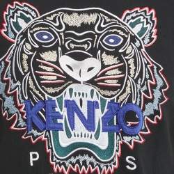 Pre Owned Kenzo Black Tiger Embroidered Cotton Sweatshirt S