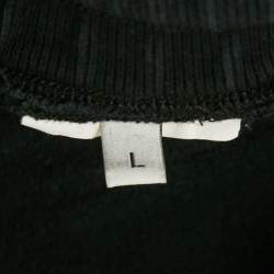 Pre Owned Kenzo Black Logo Print Cotton Drawstring Joggers L