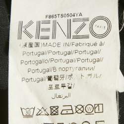 Pre Owned Kenzo Black Tiger Printed Jersey Crewneck T-Shirt M