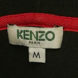 Pre Owned Kenzo Black Tiger Embroidered Cotton Hooded Sweatshirt M