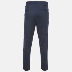 Pre Owned Keno Navy Blue Wool Drawstring Trousers XL