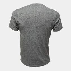 Pre Owned Kenzo Grey Tiger Print Melange Cotton Crew Neck T-Shirt S