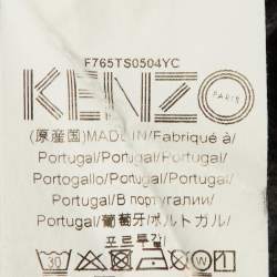 Pre Owned Kenzo Grey Tiger Print Melange Cotton Crew Neck T-Shirt S