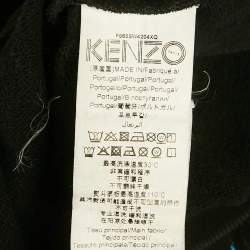 Pre Owned Kenzo Black Tiger Embroidery and Printed Cotton Hoodie M