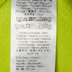 Pre Owned Kenzo Neon Green Logo Print Cotton Crew Neck Sweatshirt M