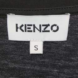 Pre Owned Kenzo Black Velvet Tiger Jersey Crewneck T-Shirt S