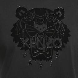 Pre Owned Kenzo Black Velvet Tiger Jersey Crewneck T-Shirt S