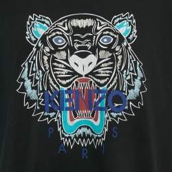مملوكة مسبقًا Kenzo Black Tiger Printed Cotton Knit T-Shirt 3XL