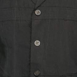 Pre Owned بليزر كينزو ديفيليه قطن أسود بقصة عادية مقاس كبير جداً - إكسترا لارج