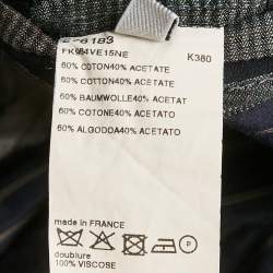 Pre Owned بليزر كينزو ديفيليه قطن أسود بقصة عادية مقاس كبير جداً - إكسترا لارج