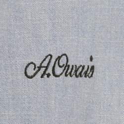 Pre Owned Kenzo Blue Tiger Embroidered Cotton Shirt M