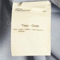 Pre Owned Kenzo Blue Tiger Embroidered Cotton Shirt M