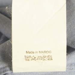 Pre Owned Kenzo Blue Tiger Embroidered Cotton Shirt M