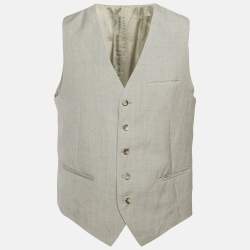 Pre Owned Kenzo Grey Wool Formal Vest XL
