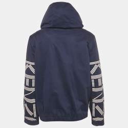 مملوكة مسبقًا Kenzo Navy Blue Cotton Blend Hooded Jacket M