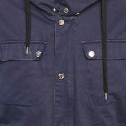 مملوكة مسبقًا Kenzo Navy Blue Cotton Blend Hooded Jacket M