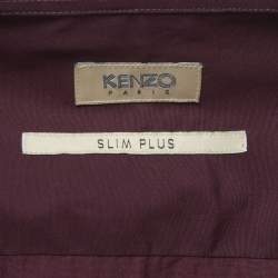Pre Owned Kenzo Purple Cotton Slim Plus Shirt 3XL