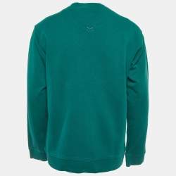 Pre Owned Kenzo Green Logo Print French Terry Sweatshirt XXL