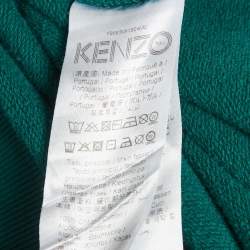 Pre Owned Kenzo Green Logo Print French Terry Sweatshirt XXL