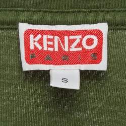 Pre Owned تي شيرت كينزو قطن أسود بطبعة زهرة بوكي مقاس كبير جدًا - إكس لارج