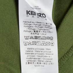 Pre Owned تي شيرت كينزو قطن أسود بطبعة زهرة بوكي مقاس كبير جدًا - إكس لارج