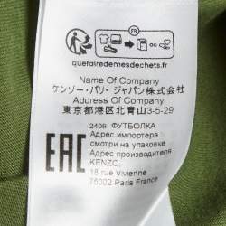 Pre Owned تي شيرت كينزو قطن أسود بطبعة زهرة بوكي مقاس كبير جدًا - إكس لارج