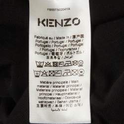 Pre Owned Kenzo Black Tiger Logo Print Jersey T-Shirt XL