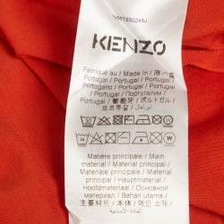 Pre Owned Kenzo Orange Printed Jersey Short Sleeve T-Shirt XL