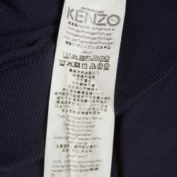Pre Owned Kenzo Navy Blue Logo Embroidered Jersey Crewneck Sweatshirt S