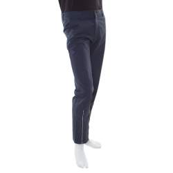 مملوكة مسبقًا بنطلون كينزو تيك بسحاب على الكاحل خليط قطن رفيع أزرق بحري S