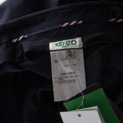 مملوكة مسبقًا بنطلون كينزو تيك بسحاب على الكاحل خليط قطن رفيع أزرق بحري S