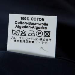 Kenzo Navy Blue Cotton Contrast Collar Slim Plus Fit Button Front Shirt L 