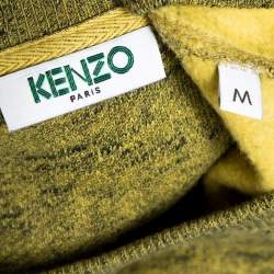 Pre Owned Kenzo Green Knit Tiger Motif Crew Neck Jumper M 