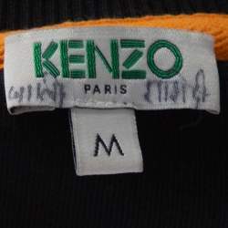 Pre Owned سويت شيرت كينزو قطن طباعة نمر أسود برقبة مستديرة مقاس متوسط - ميديوم