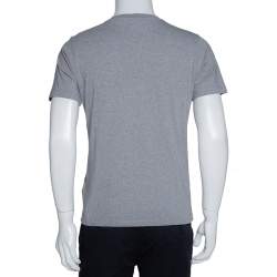 Pre Owned Kenzo Grey Cotton Tiger Motif Print Crew Neck T Shirt M