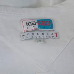 مملوكة مسبقًا Kenzo La Memento Collection White Cotton Animal Print T-Shirt S