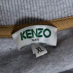 Kenzo Grey Cotton Logo Tiger Embroidered Sweatshirt XL