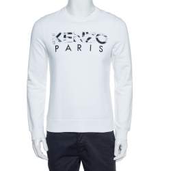 Pre Owned سويتشيرت كينزو مطرز كينزو باريس قطن أبيض S