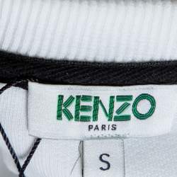 Pre Owned سويتشيرت كينزو مطرز كينزو باريس قطن أبيض S