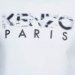 Pre Owned سويتشيرت كينزو مطرز كينزو باريس قطن أبيض S