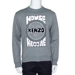 Pre Owned سويت شيرت كينزو تريكو رصاصي ميلانج مقاس متوسط - ميديوم