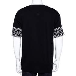 Pre Owned تي شيرت كينزو جيرسيه قطن أسود مقاس كبير جدًا - إكس لارج