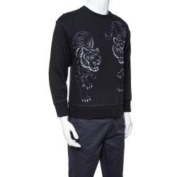 Pre Owned سويتشيرت كنزو رقبة مستديرة تطريز نمر تريكو أسود M