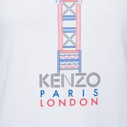 Pre Owned تي شيرت كنزو رقبة مستديرة بيغ بن قطن أبيض S