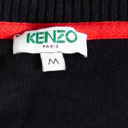 Pre Owned Kenzo Black Cotton Tiger Logo Embroidered Sweatshirt M