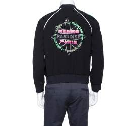Kenzo Black Crepe Paradise Bomber Jacket L