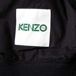 Pre Owned Kenzo Black Cotton Logo Patch Detail Crewneck Sweatshirt L 