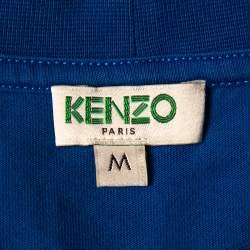 Pre Owned تي شيرت رقبة مستديرة كينزو قطن مطبوع نمر أزرق رويال مقاس وسط (ميديوم)