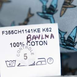 Pre Owned Kenzo Light Blue Fish Print Cotton Long Sleeve Slim Fit Shirt XL