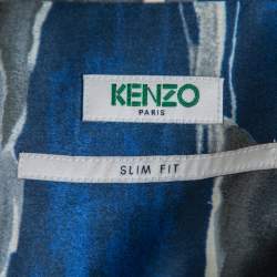 Pre Owned Kenzo Blue Night Cloud Print Cotton Long Sleeve Slim Fit Shirt XL